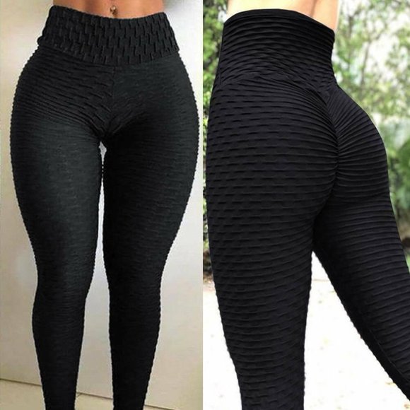 Womens Yoga Pants Anti-Cellulite Push Up Ruched High Waist Leggings Butt Lifting - Picture 13 of 16